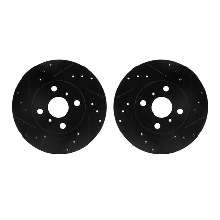 DYNAMIC FRICTION CO Rotors-Drilled and Slotted-Black, Zinc Plated black, Zinc Coated, 8002-76003 8002-76003